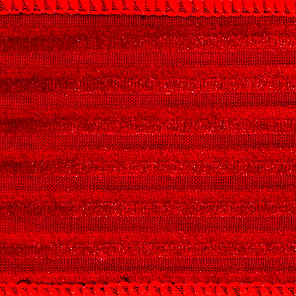 Vickerman 2.5" x 10 Yards Red Stripe Mesh and Velvet Ribbon