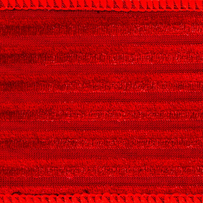 Vickerman 2.5" x 10 Yards Red Stripe Mesh and Velvet Ribbon