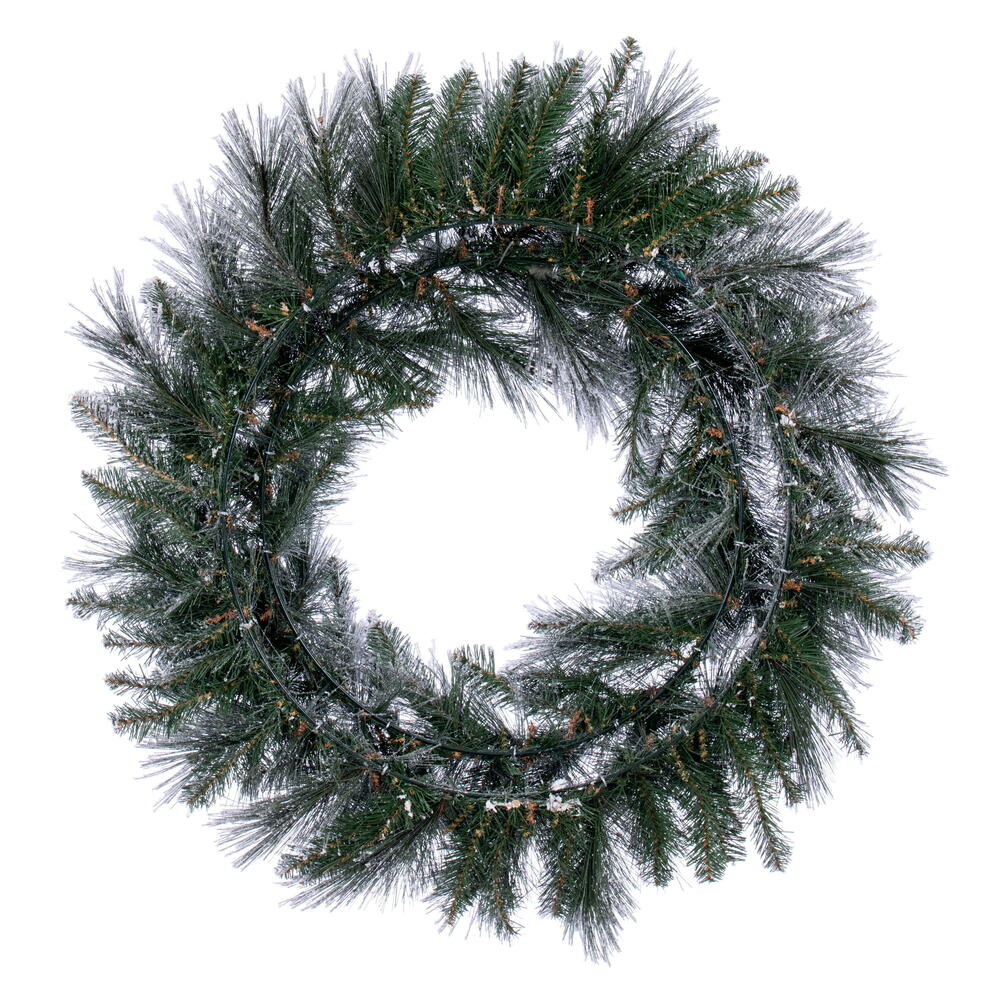 Vickerman 30" Flocked Jackson Pine Artificial Unlit Wreath with 165 Realistic Hardneedle/PVC Tips