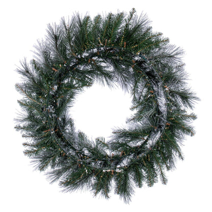 Vickerman 30" Flocked Jackson Pine Artificial Unlit Wreath with 165 Realistic Hardneedle/PVC Tips