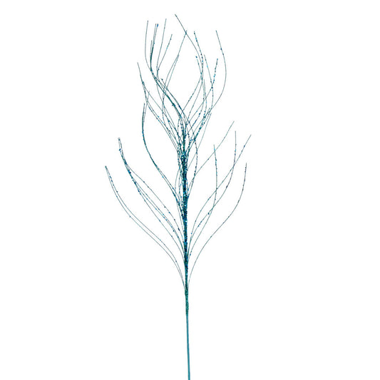 Vickerman 37" Teal Wavy Twig Glitter Spray 6 per bag.