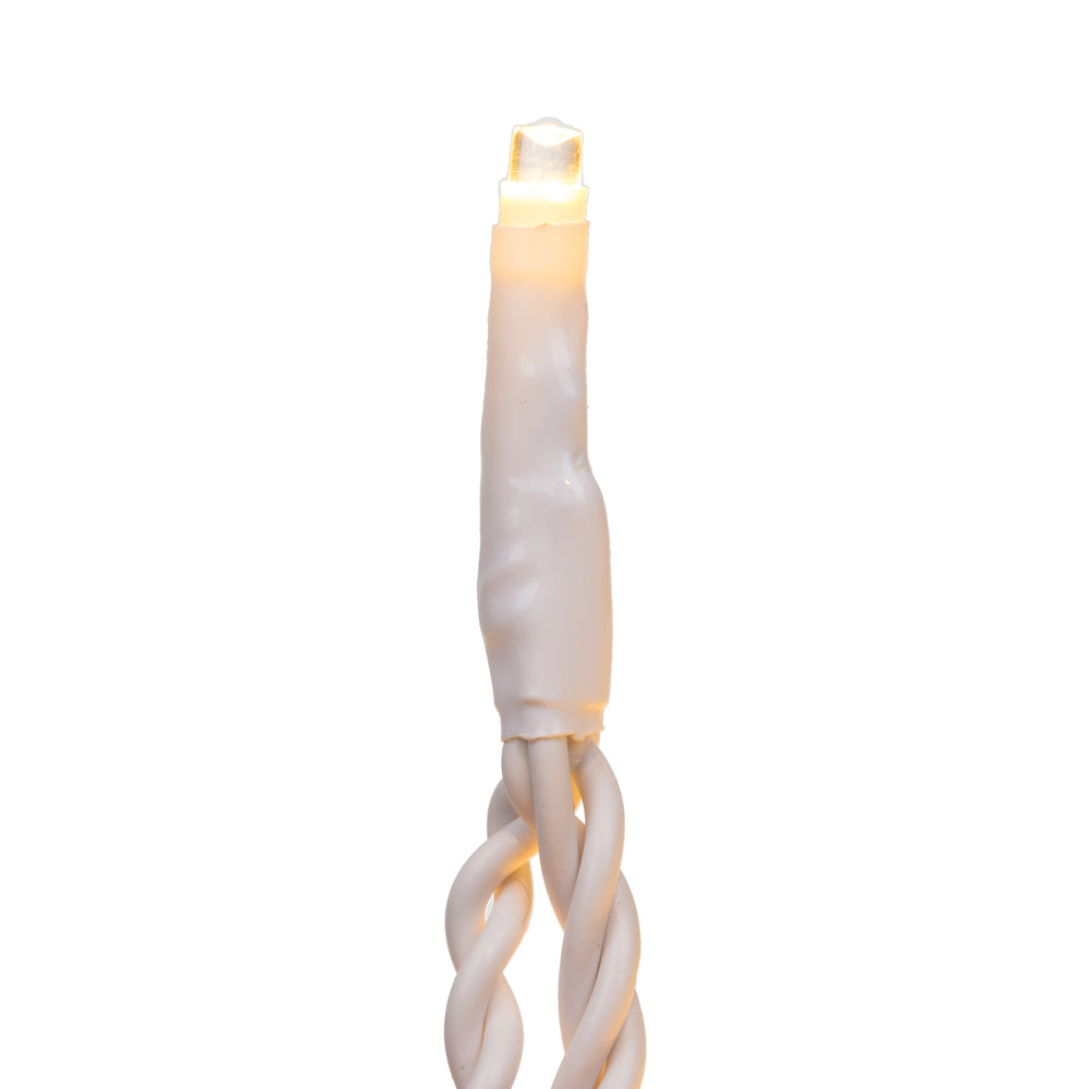 Vickerman 144 Warm White LED Cluster Light Set 24' Christmas Light Set White Wire