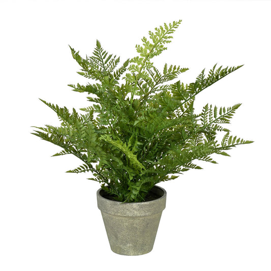 Vickerman 19" Artificial Green Potted Fern.