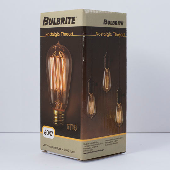 Bulbrite NOS60-1910 60 Watt Incandescent Nostalgic 1910 Thread A19, Medium Base, Antique Finish