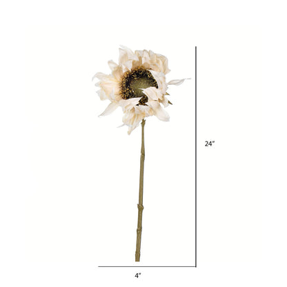 Vickerman 24" Artificial Ivory Sunflower Stem Set of 4