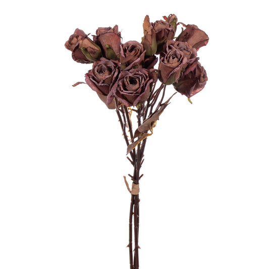 Vickerman 16.5" Light Orange Artificial Dried Rose Bundle.