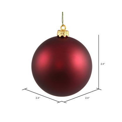 Vickerman 2.4" Wine Matte Ball Ornament 24 per Bag