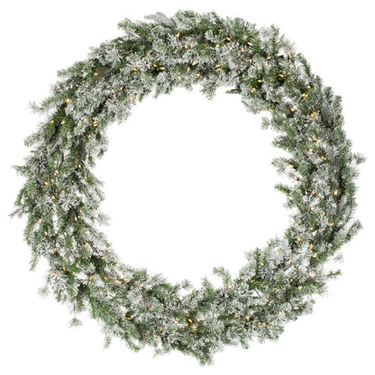 Vickerman 60" Flocked Kiana Artificial Christmas Wreath Warm White Dura-Lit® LED Mini Lights