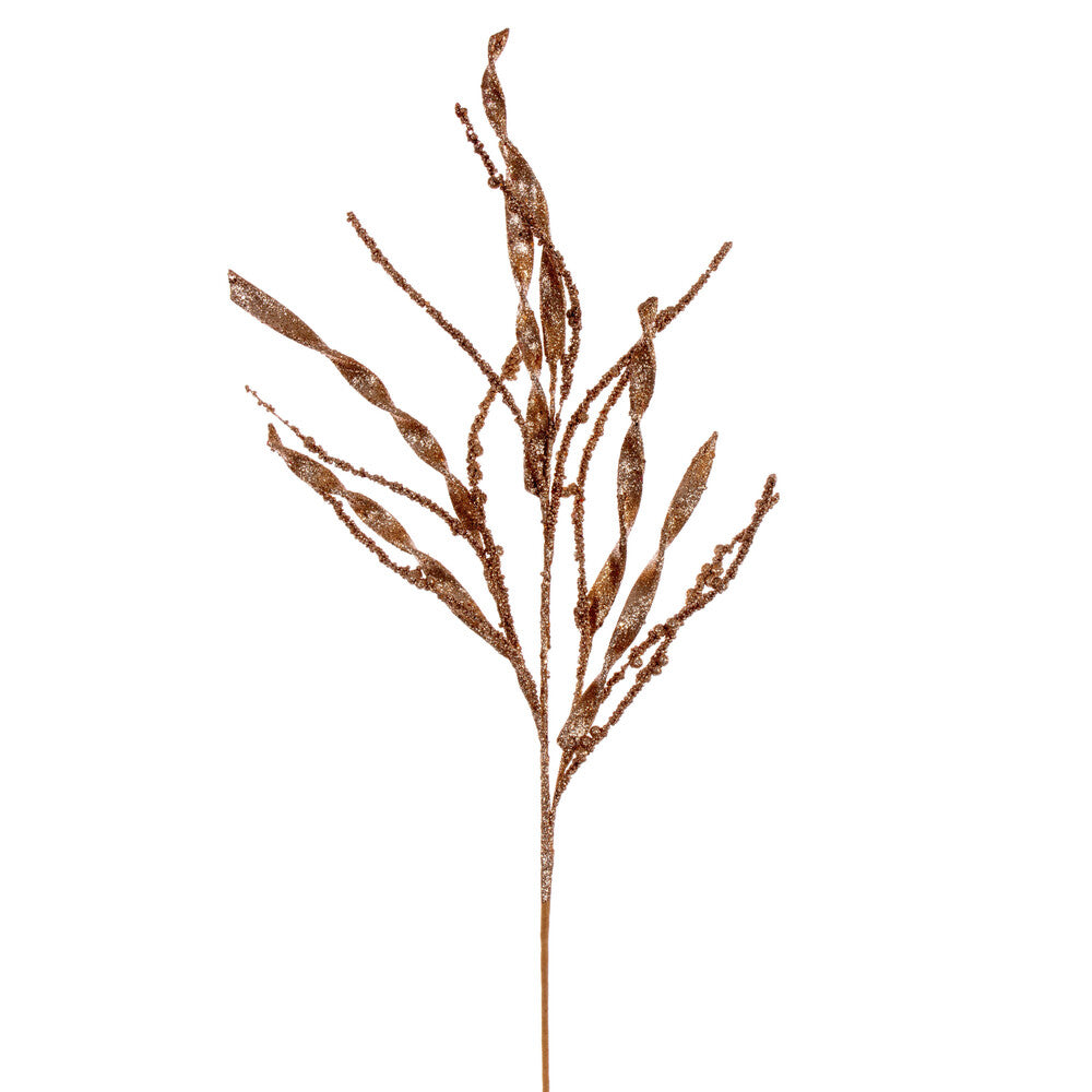 Vickerman 34" Rose Gold Wavy and Spiral Glitter Spray 6 per bag.