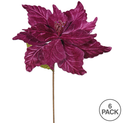Vickerman 22" Mauve Poinsettia Artificial Christmas Flower 6 per Bag