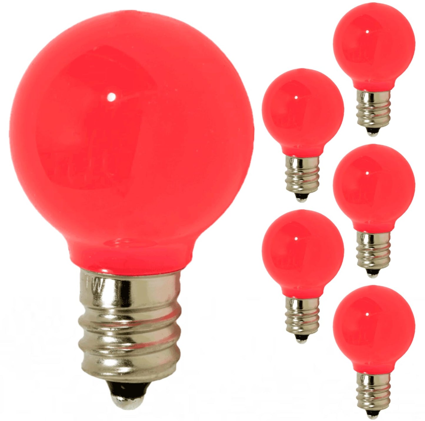 Damar- G9 LED Bulb Twinkle Solid Pink 0.6W-0.96W E12 Candelabra Base 100-130V Pack of 6- Small Globe Mood Colored Lighting for Party Christmas Home Decoration