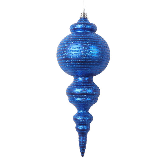 Vickerman 10" Matte Blue Finial Ornament 2 per bag.