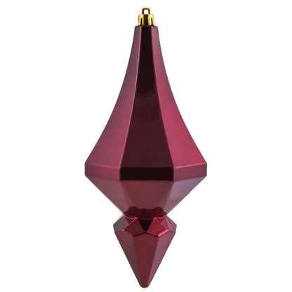 Vickerman 8" Wine Candy Finish Diamond Finial Ornament Pack of 2