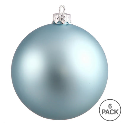 Vickerman 4" Baby Blue Matte Ball Ornament 6 per Bag