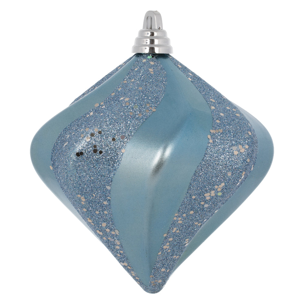 Vickerman 6" Periwinkle Candy Glitter Swirl Diamond Christmas Ornament