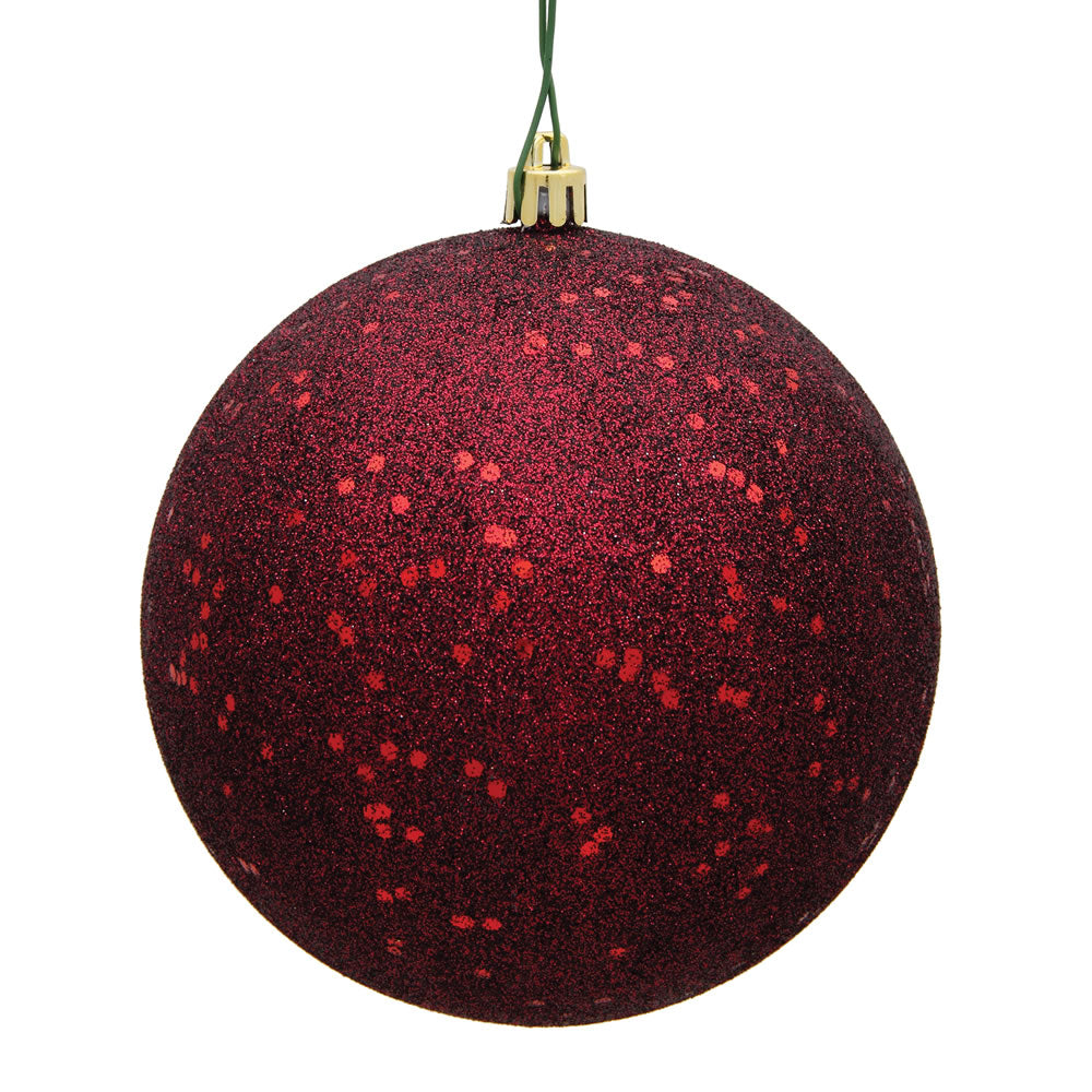 Vickerman 8" Burgundy Sequin Ball Ornament