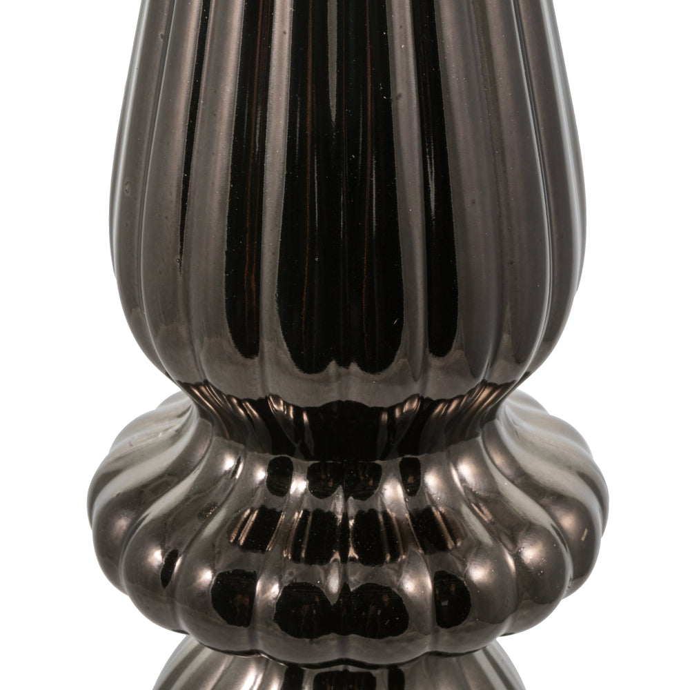 Vickerman 14" Gunmetal Shiny Finial Drop Christmas Ornament UV Treated with Drilled and Wired Cap 2 per bag