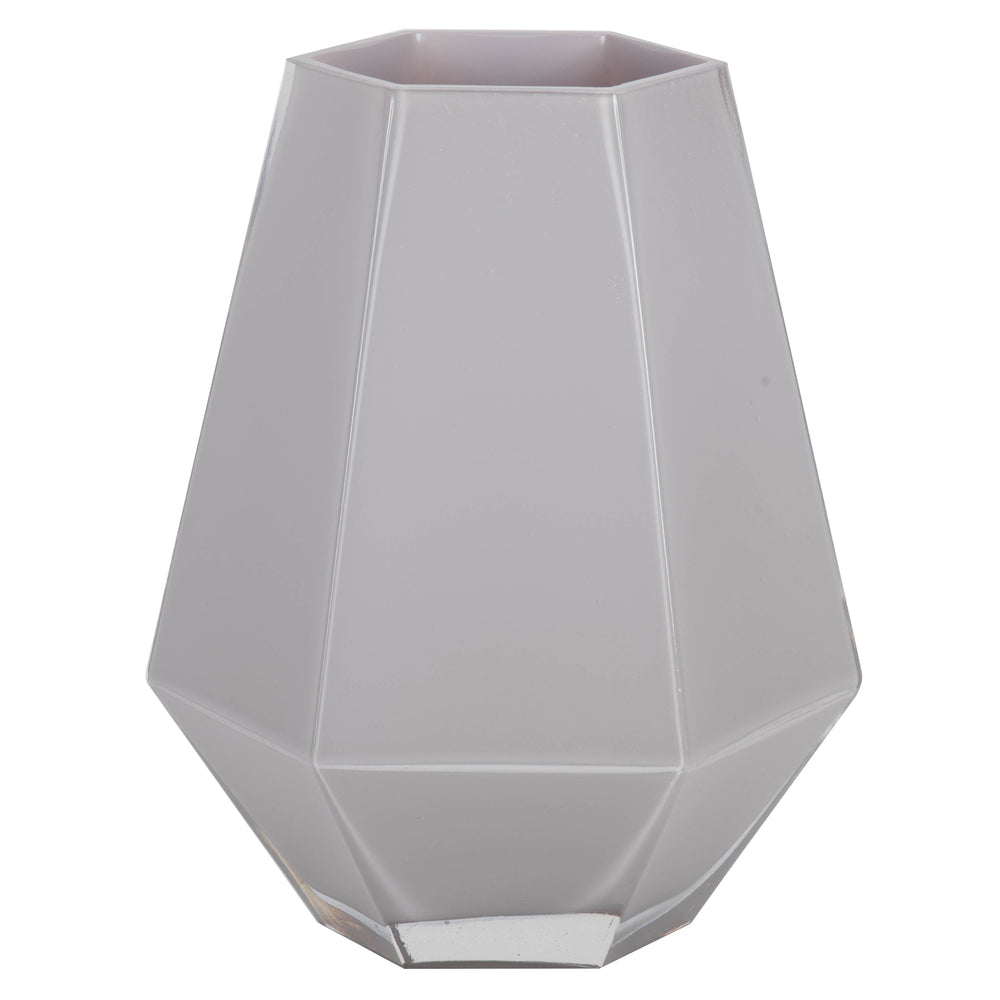Vickerman 8.6" Crystal Gray Hexagon Glass Vase