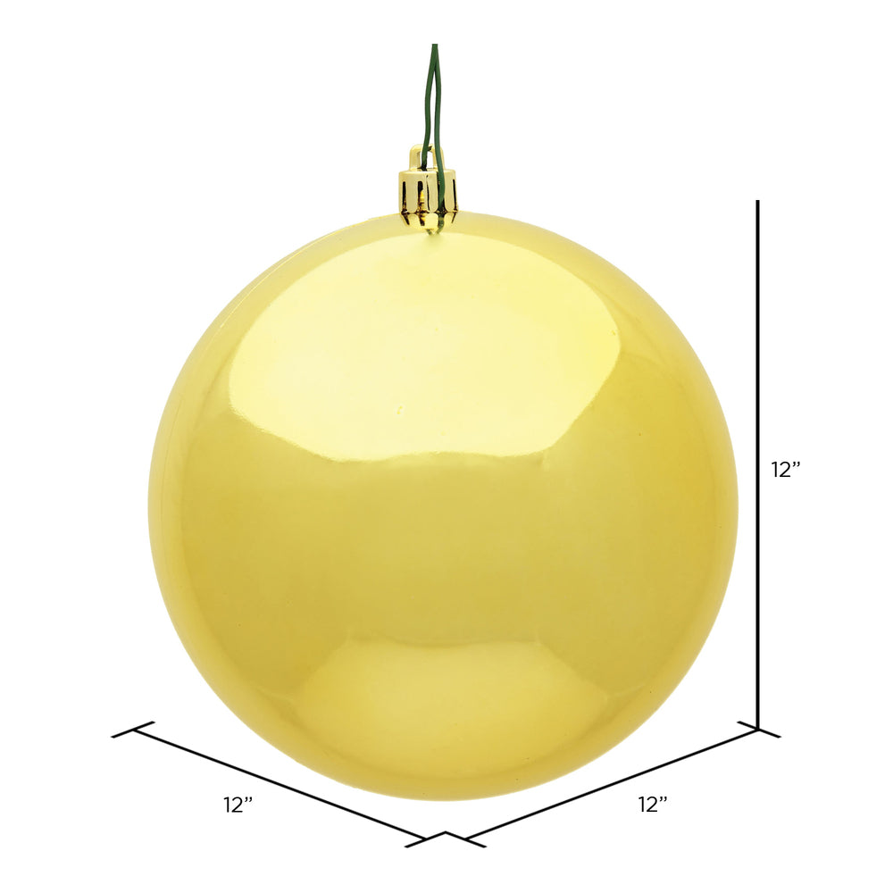 Vickerman 12" Honey Gold Shiny Ball Ornament