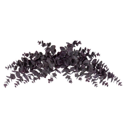 Vickerman 32" Artificial Burgundy Spiral Eucalyptus Crescent Swag
