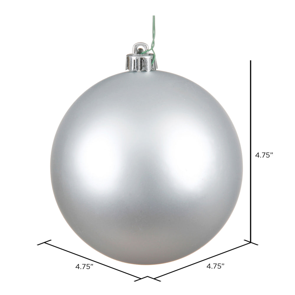 Vickerman 4.75" Silver Matte Ball Ornament 4 per Bag