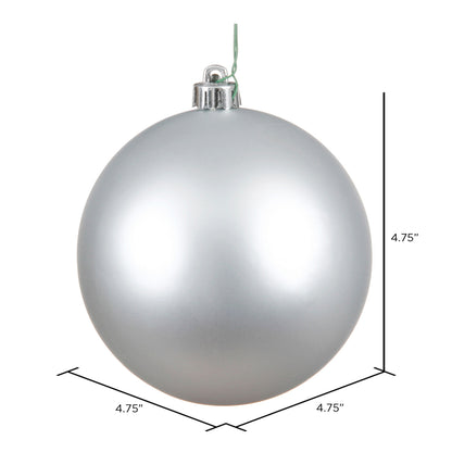 Vickerman 4.75" Silver Matte Ball Ornament 4 per Bag