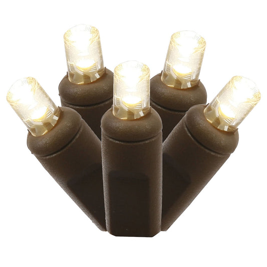 Vickerman 150 Warm White Wide Angle LED Single Mold Christmas Net Light Set Brown Wire