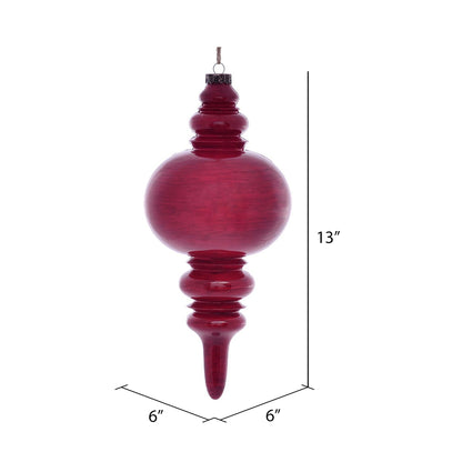 Vickerman 13" Red Wood Grain Finial Ornament