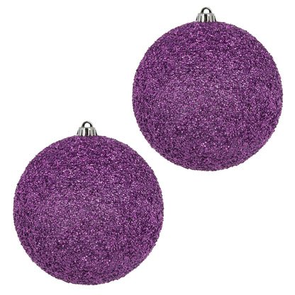 Vickerman 8" Lavender Beaded Ball Ornament 2 per Bag