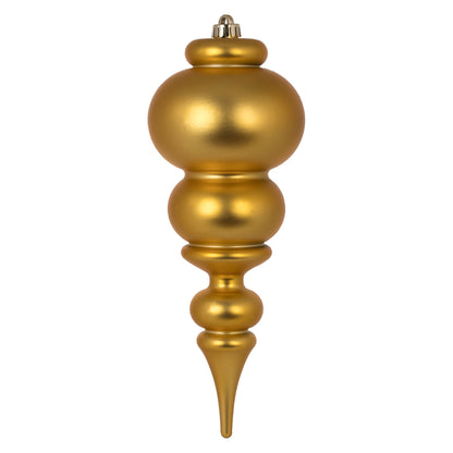 Vickerman 14" Honey Gold Matte Plastic Finial UV Resistant with Drilled Neck and Cap Secured with Green Floral Wire