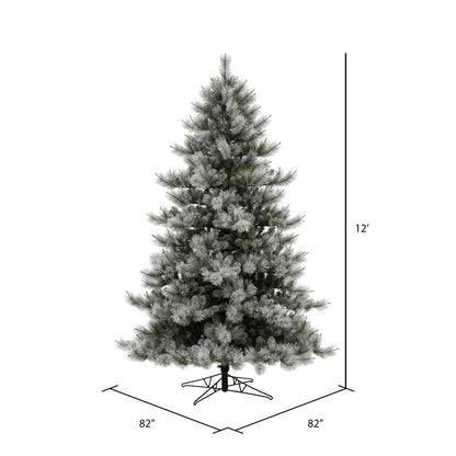 Vickerman 12' x 82" Flocked Cayce Pine Artificial Christmas Tree Unlit
