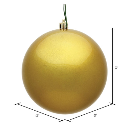Vickerman 3" Gold Candy Ball Ornament 12 per Bag