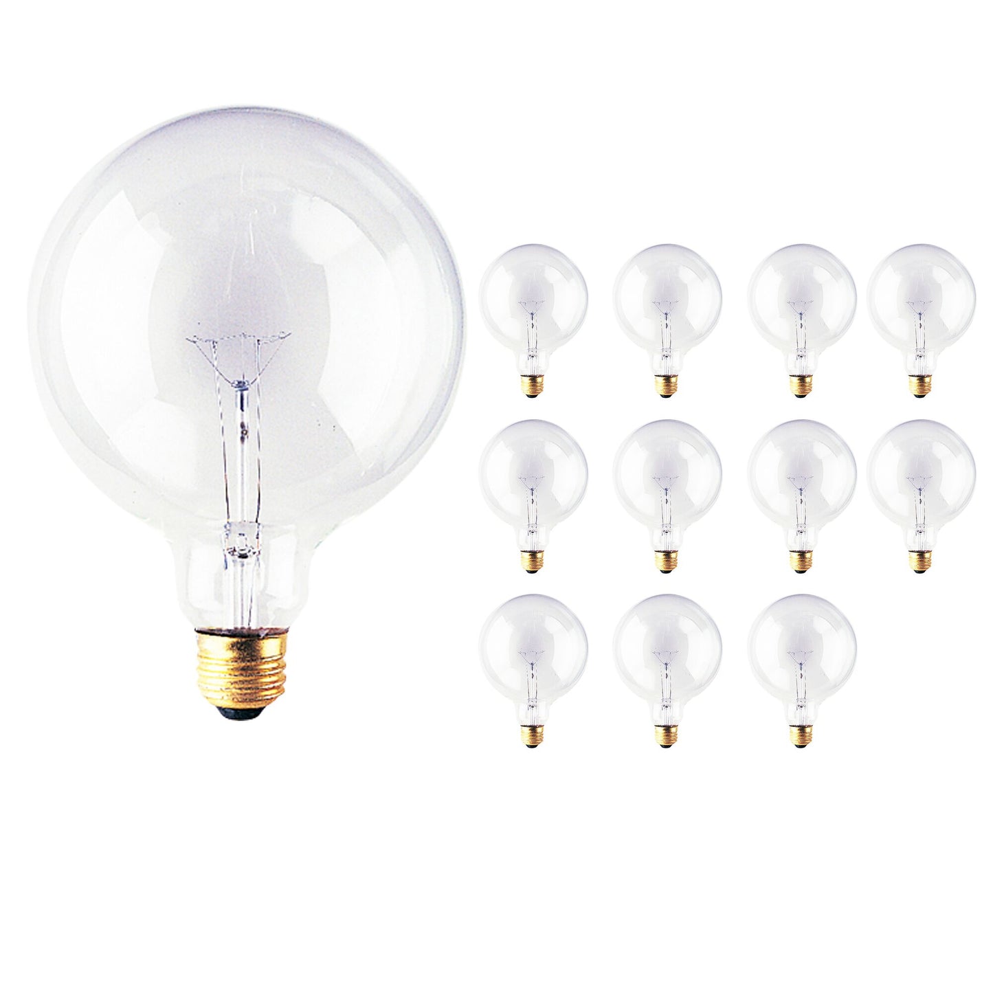 BULBRITE INCANDESCENT G40 MEDIUM SCREW (E26) 100W DIMMABLE LIGHT BULB 2700K/WARM WHITE 12PK (351100)