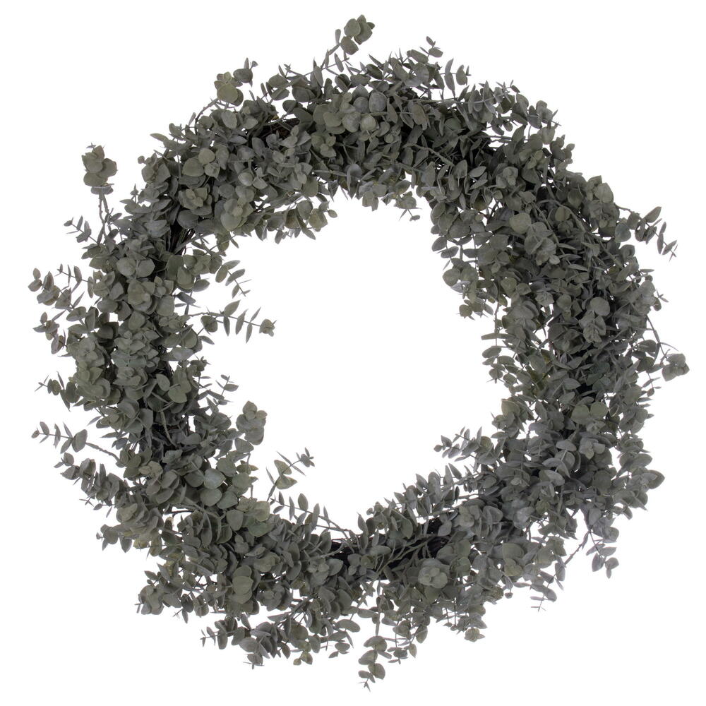 Vickerman 30" Artificial Green Gray Eucalyptus Wreath