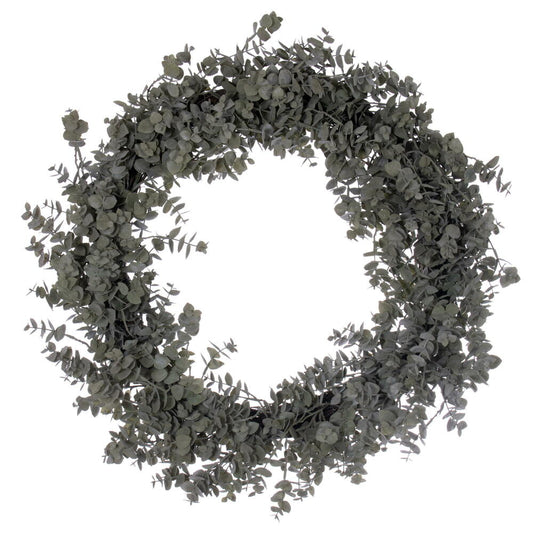 Vickerman 30" Artificial Green Gray Eucalyptus Wreath