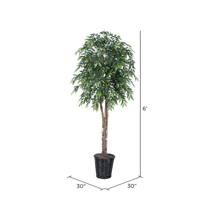 Vickerman 6' Artificial Green Smilax Deluxe Rattan Basket