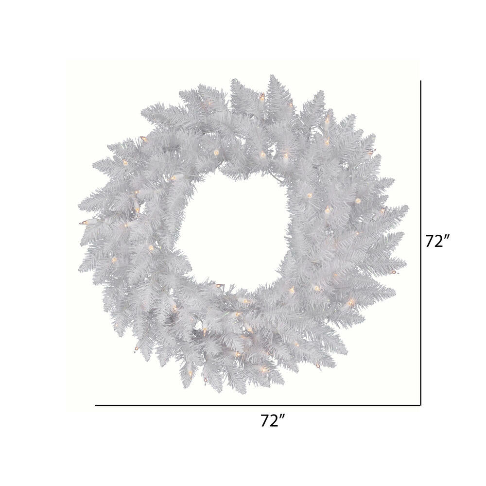Vickerman 72" Sparkle White Spruce Artificial Christmas Wreath Clear Dura-lit Incandescent Lights