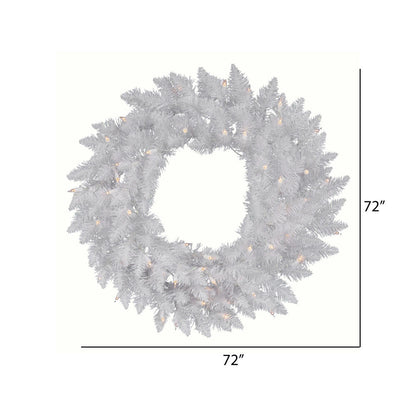 Vickerman 72" Sparkle White Spruce Artificial Christmas Wreath Clear Dura-lit Incandescent Lights