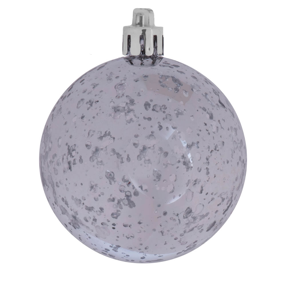 Vickerman 4" Silver Shiny Mercury Ball Ornament 6 per Bag