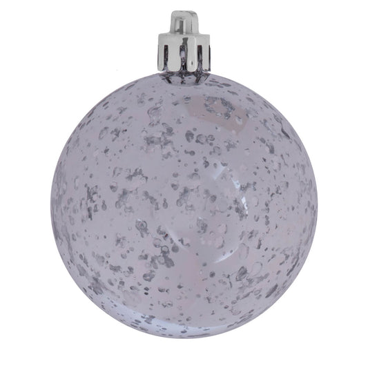Vickerman 4" Silver Shiny Mercury Ball Ornament 6 per Bag