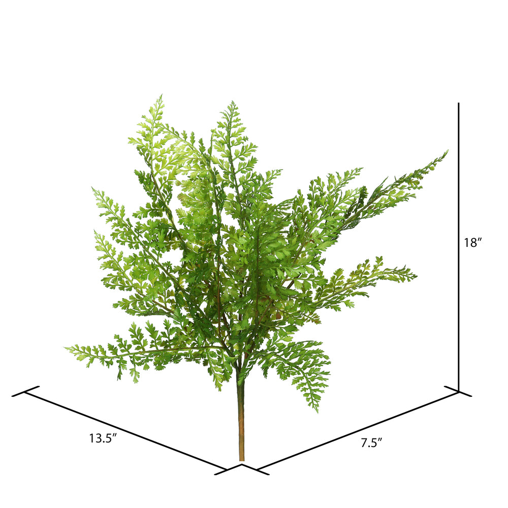 Vickerman 18" Artificial Green Fern Stem Set of 3