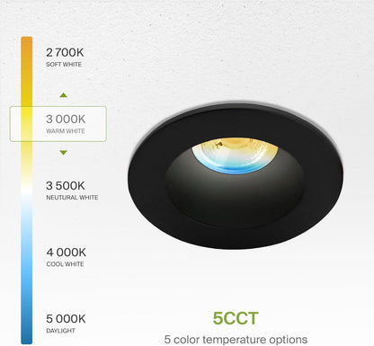 ASD Lighting LED Downlight Round 2inch 8W 120V Triac 2700/3000/3500/4000/5000K Black ETL Energy Star