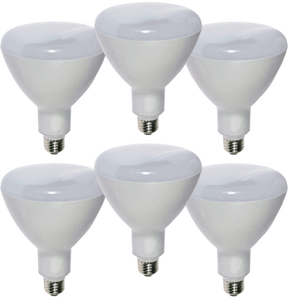 Damar BR40 LED Flood Light Bulb 14W 780 Lumen E26 Medium Base 3000K Soft White for Interior Home Decor Kitchen Recessed Can Light Bulbs 120V 100° Beam Angle White Finish Pack of 6