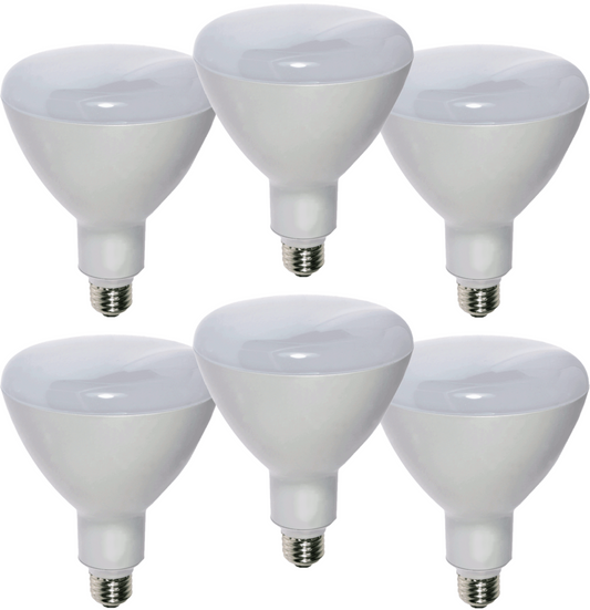 Damar BR40 LED Flood Light Bulb 14W 780 Lumen E26 Medium Base 3000K Soft White for Interior Home Decor Kitchen Recessed Can Light Bulbs 120V 100° Beam Angle White Finish Pack of 6