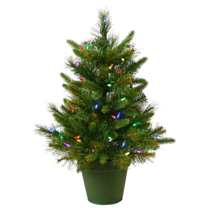 Vickerman 24" Cashmere Pine Artificial Christmas Tree Multi-Colored Dura-Lit® LED Lights