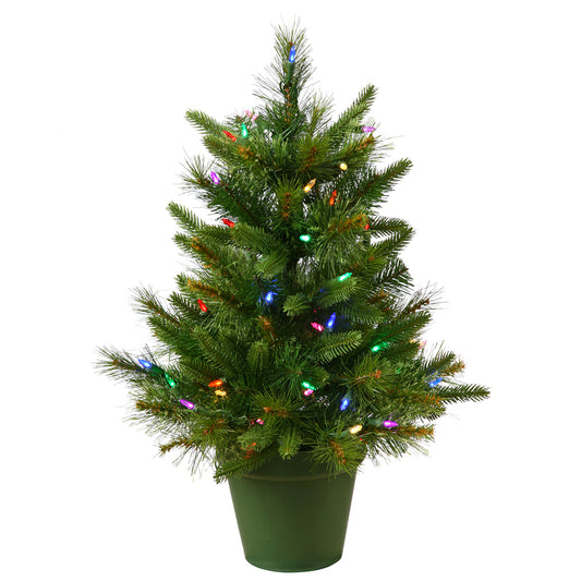 Vickerman 24" Cashmere Pine Artificial Christmas Tree Multi-Colored Dura-Lit® LED Lights