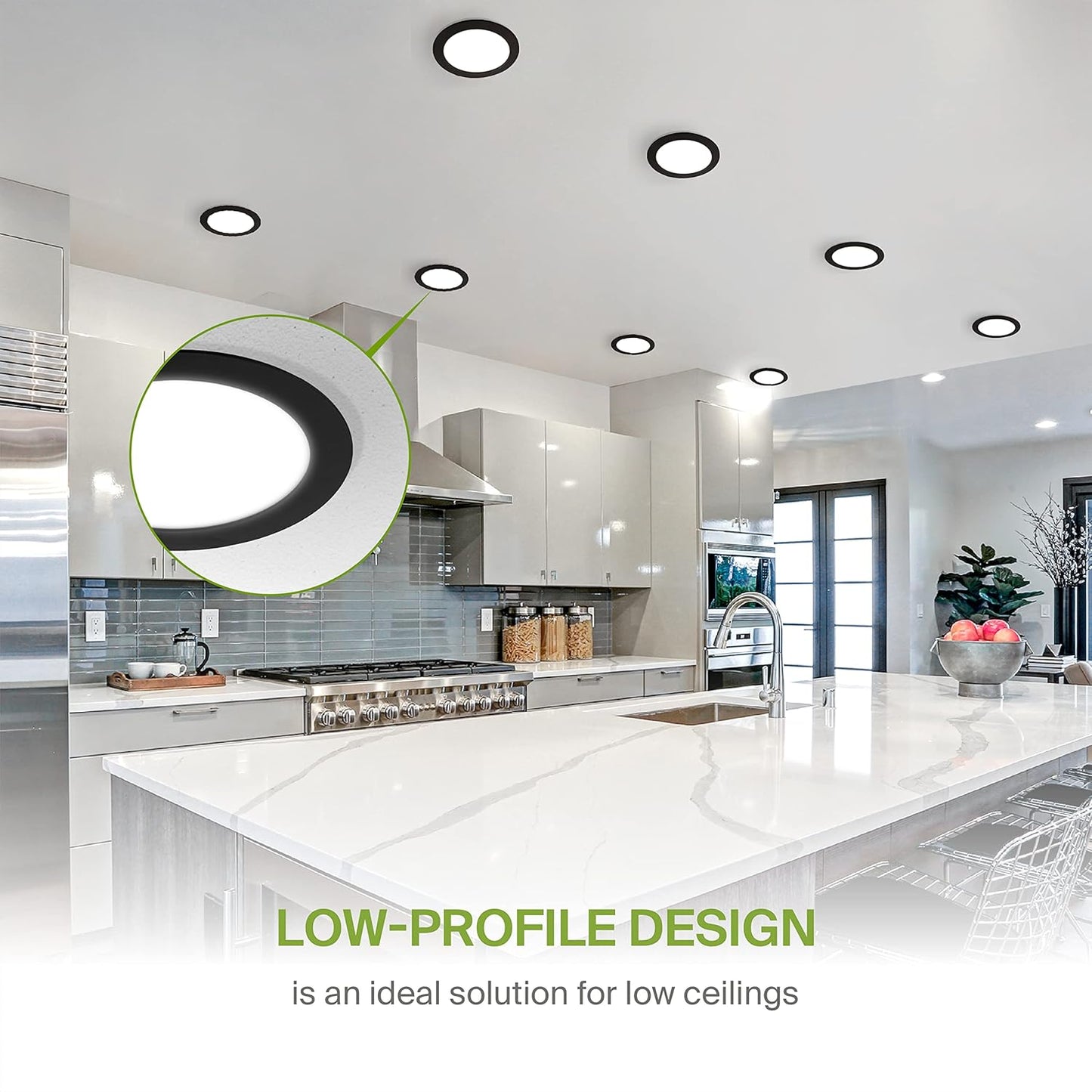 ASD Lighting LED Recessed Mini Panel Round 6inch 15W 120V Triac 2700/3000/3500/4000/5000K Black UL Energy Star 12 pack