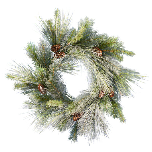 Vickerman 30" Frosted Myers Pine Artificial Christmas Wreath Unlit inside diameter is 14 1/2"