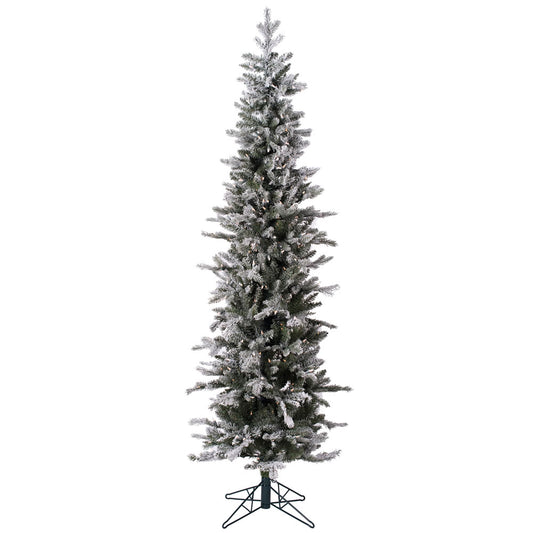 Vickerman 6' Frosted Glitter Tannenbaum Pine Artificial Christmas Tree Pure White LED Lights