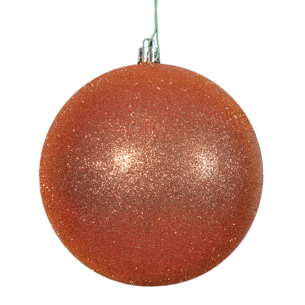 Vickerman 12" Burnished Orange Glitter Ball Ornament